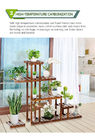 Solid Bamboo Wood Adjustable Plant Stand Indoor For Home Garden