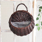 Modern Design Wicker Woven Rattan Hanging Flower Baskets For Flowers Arrangement